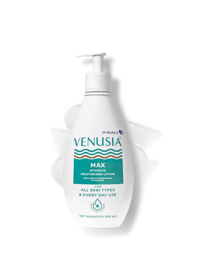 VENUSIA Dr. Reddy's Venusia Max Intensive Moisturizing Lotion | Dermatologist Recommended | Clinically Proven, Long-Lasting Moisturization | For Normal to Very Dry Skin | Cocoa Butter, Shea Butter, Mango Butter and Aloe Butter | 300 g (Pack of 8) - Image 4